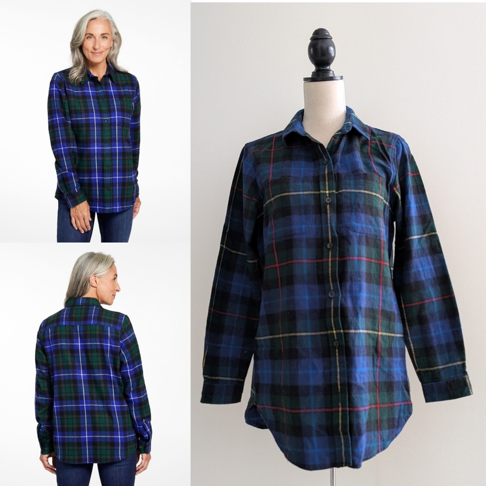 Like new LL Bean Scotch Plaid Relaxed Fit Flannel Shirt Sz Small
